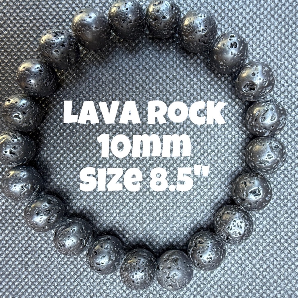 Authentic‎ Lava Rock Stone Stretchy Bracelet from Bombshell Beads